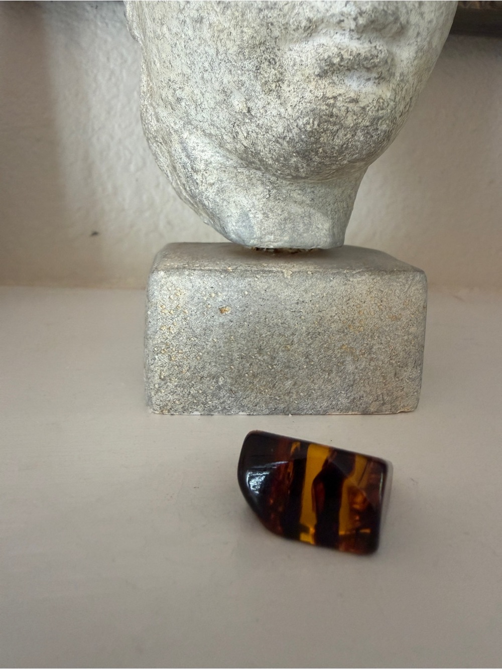 Tortoise Shell Resin Statement Ring Size 7.5 Chunky Square Acrylic Ring